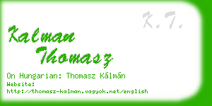 kalman thomasz business card